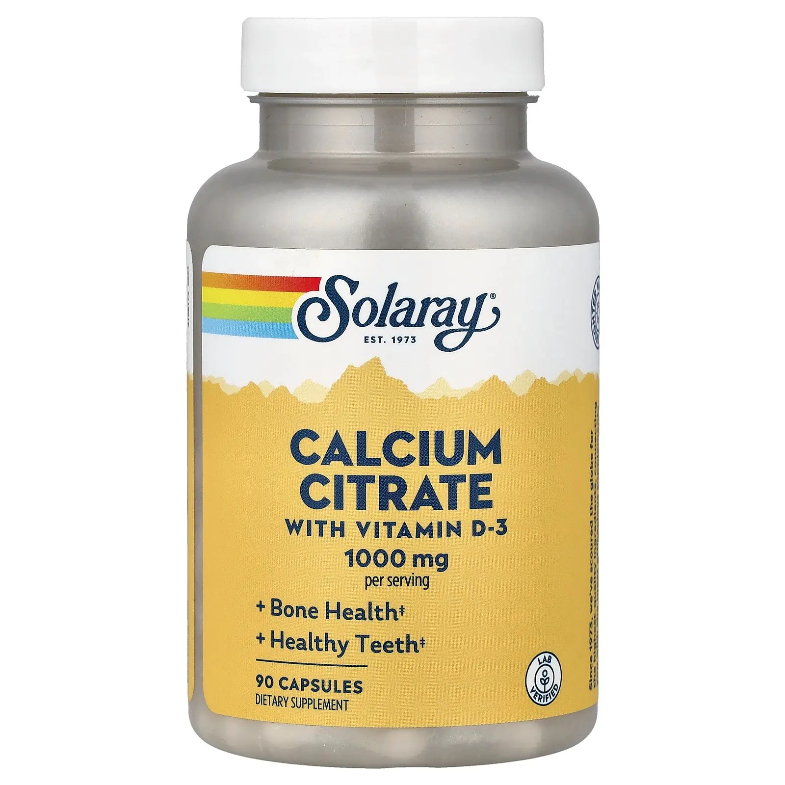 Solaray Calcium Citrate with Vitamin D-3, 90 Capsules