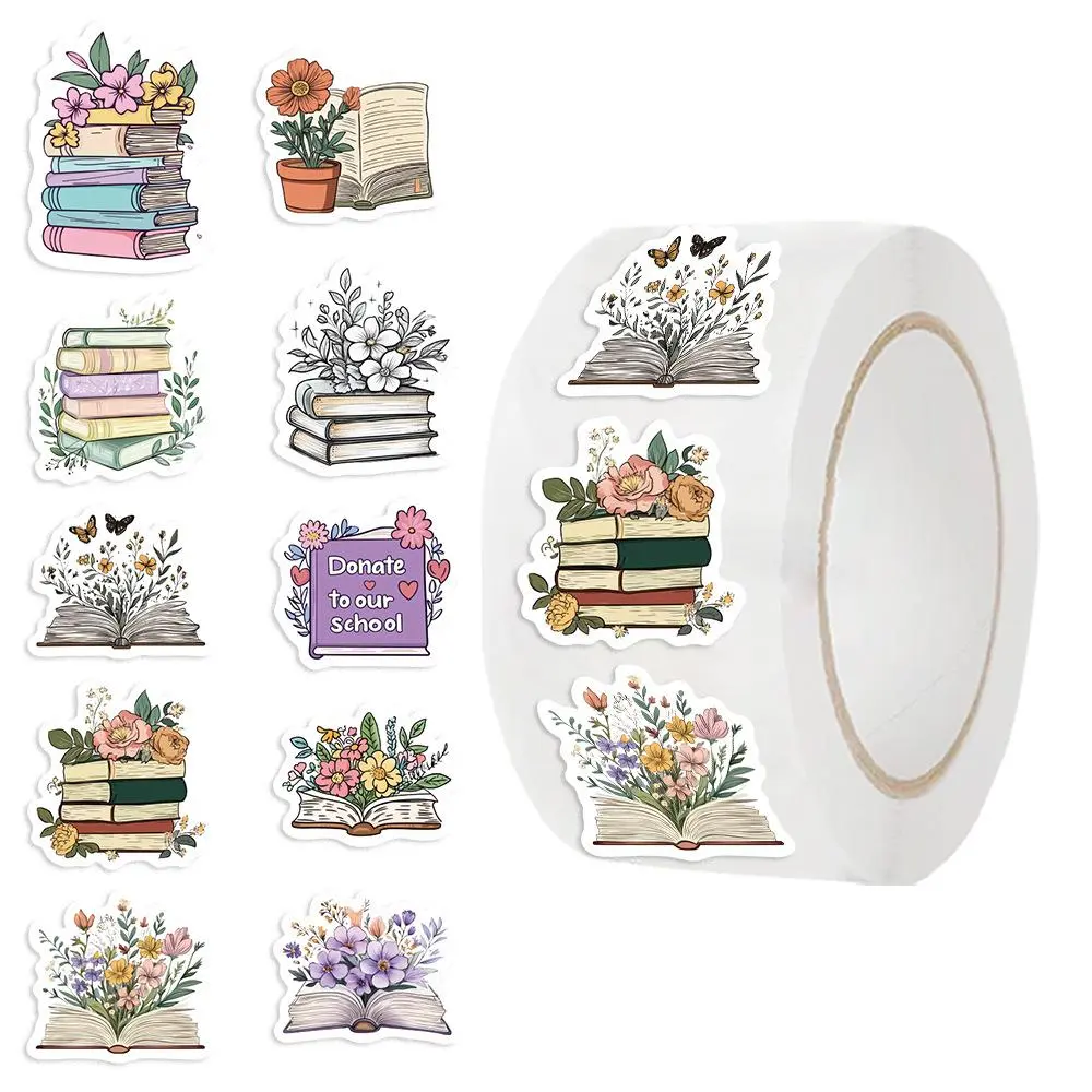 Bookish Sticker Roll, 500pcs/roll Reading Book Sticker Roll, Book Lover Gifts Accessories for Teens Adults Women