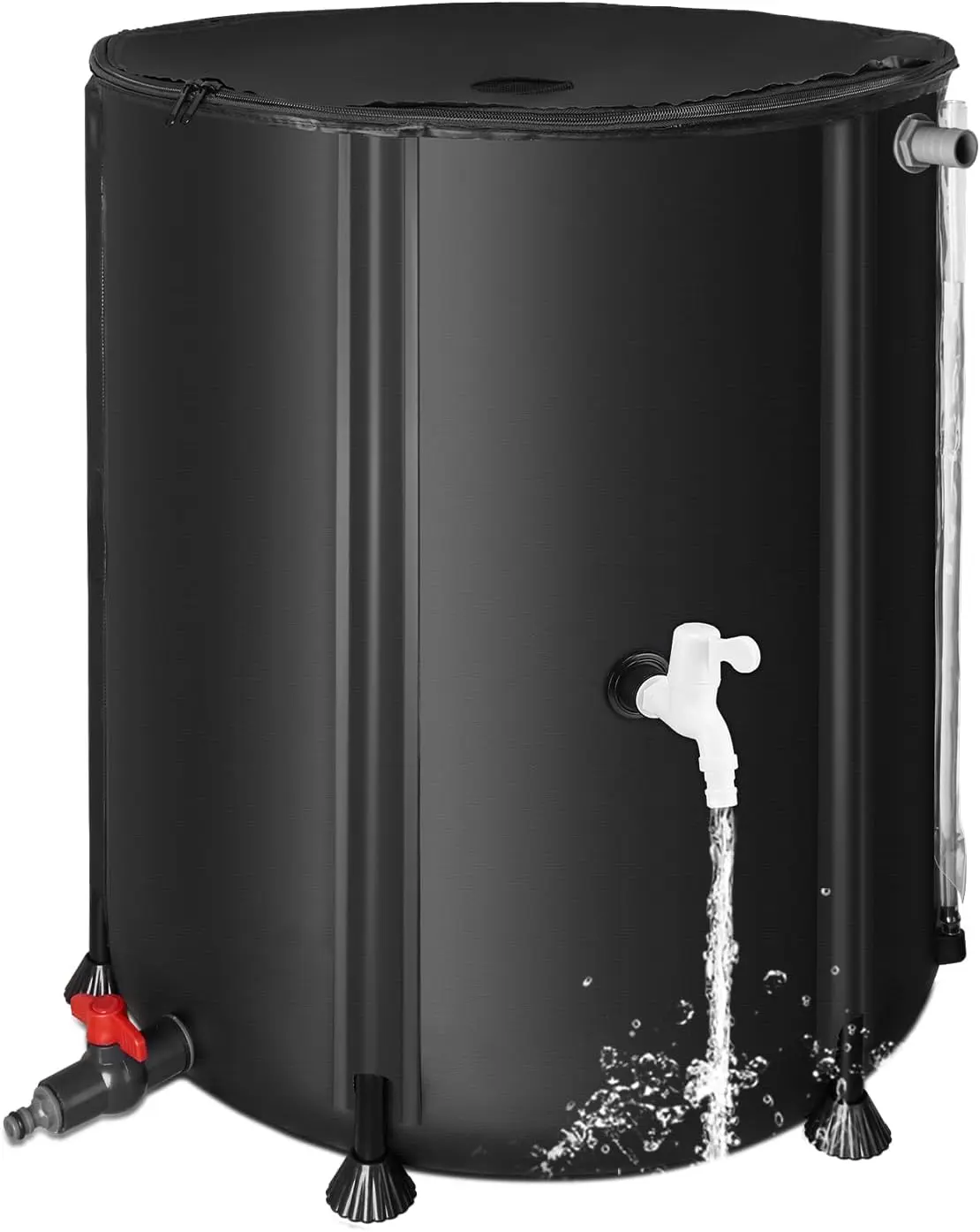 50 Gallon / 200L Collapsible Rain Barrel, 500D Oxford Cloth Rain  to Collect Rainwater from Gutter, Portable Rain Water Collection System Catcher Container Storage Tank Without Hose