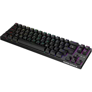 LTC NB681 Nimbleback Wired 65% Mechanical Keyboard, RGB Backlit Ultra-Compact 68 Keys Gaming Keyboard with Hot-Swappable Switch and Stand-Alone Arrow/Control Keys (Hot Swappable Red Switch, Black)