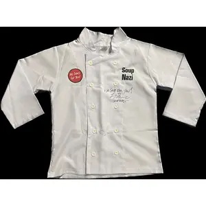 Larry Thomas Auto Soup Nazi Seinfeld "No Soup For You!" PSA COA Chef Shirt