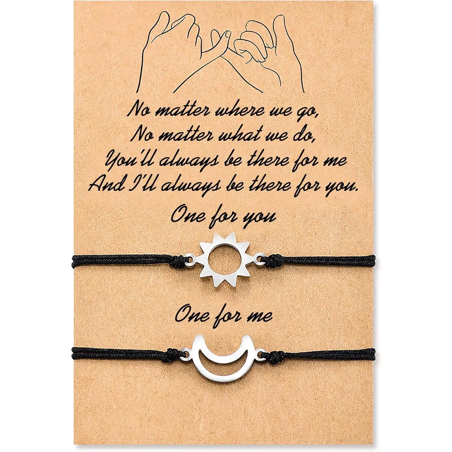 Pinky Promise Matching Bracelets for Couples & Friends, Set of 2 Minimalist Stainless Steel Jewelry, Hypoallergenic Long Distance Relationship Gift, Fashion Matching Bracelet, Lightweight Slim, Slipknot, Thanksgiving, Romance, Female, Adults