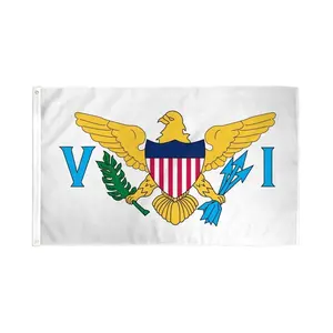 US Virgin Islands Flag, 2x3ft Dye-Subbed Print Polyester Banner with Header Tape, Ideal for Festive & Home Supplies Backdrop