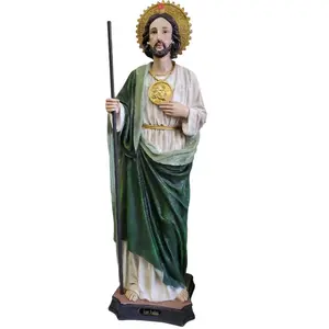 San Judas 36"inches Tall / 3 Feet Canvas Texture Statue - St Jude Standing Figure in Box - New and Unopened - Religious Decor Saint Jude Tadeo