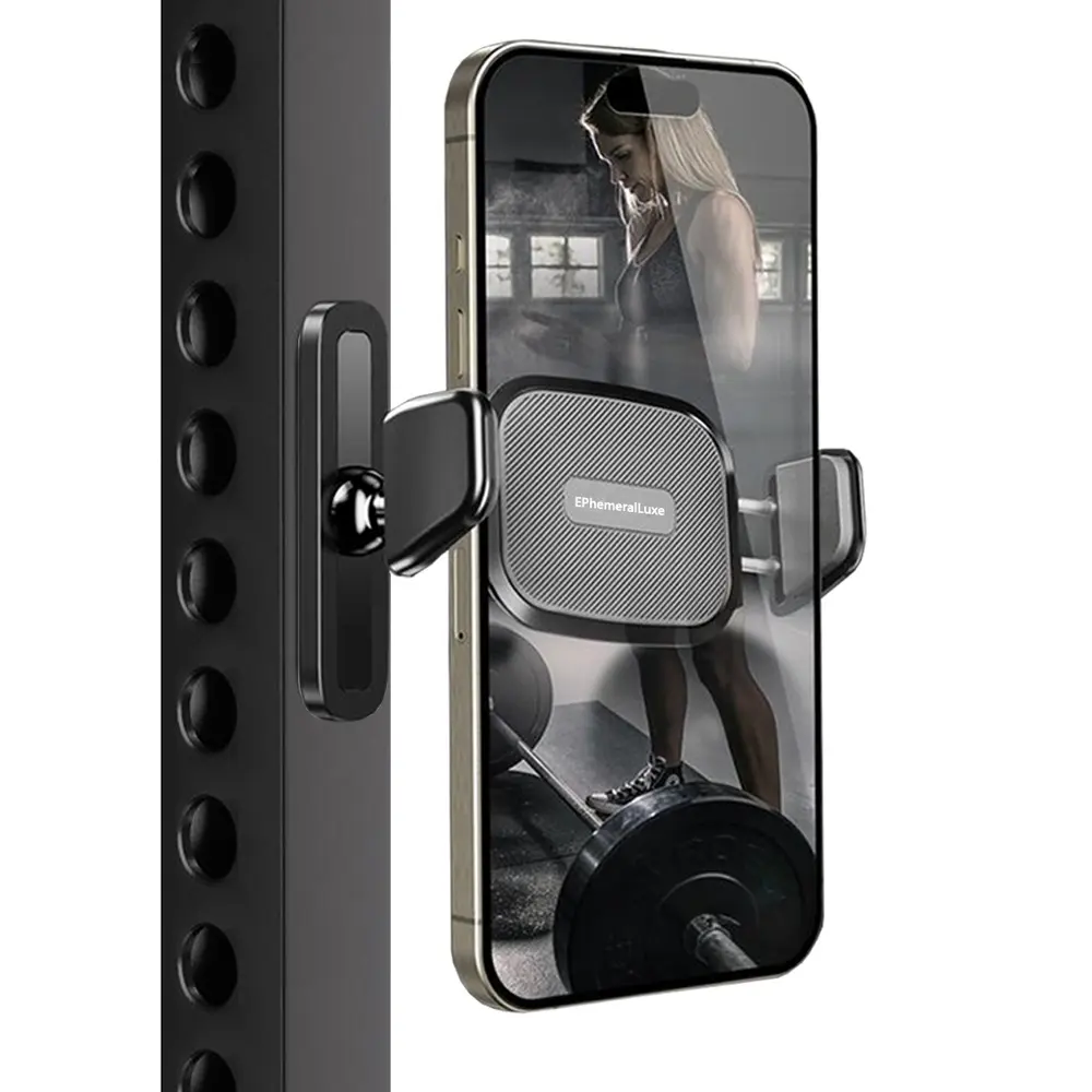 Magnetic Smartphone Holder - 360° Adjustable Silicone Sports & Outdoor Fitness Accessory, Workout Stand for Metal Surface Gym Exercise Machine Use, Accessories, Cellphone, Mount, Mobile, Protection, Android, Devices, Compact, Multi-Surface, 360° Rotate, G