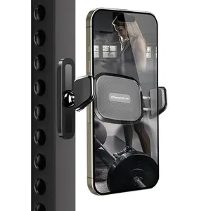 Gym Magnetic Smartphone Holder, 360° Adjustable Magnetic Cellphone Mount for Gym Attach to Metal Surface, Fitness Equipment Accessories for Home Gym and Golf Cart Workout Stand