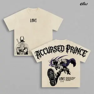 Loki Accursed Prince Washed Tee – One Piece Elbaf Giant Prince Norse Myth Anime Manga Graphic Double Printed T-Shirt, Menswear Heavy Cotton Unisex Oversize Streetwear Vintage Retro