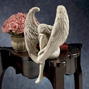 1 Count Redemption Angel Resin Handcrafted Statue, Decorative Figurines - Perfect for Garden, Stairs, Terrace, Wall Decor. Home Style with Lifelike Texture. Ideal Gift for Birthdays, Parties, Christmas, New Year, and for Family, Friends, Colleagues
