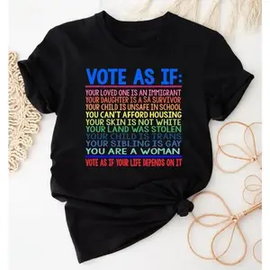 100%25 Cotton Vote as if Tshirt, Human Rights Shirt, LGBT Rights Gift, Womens Rights Shirt, Vote Gift, Unisex Equality Shirt, Pro Choice Shirt, Roe v Wade Tee