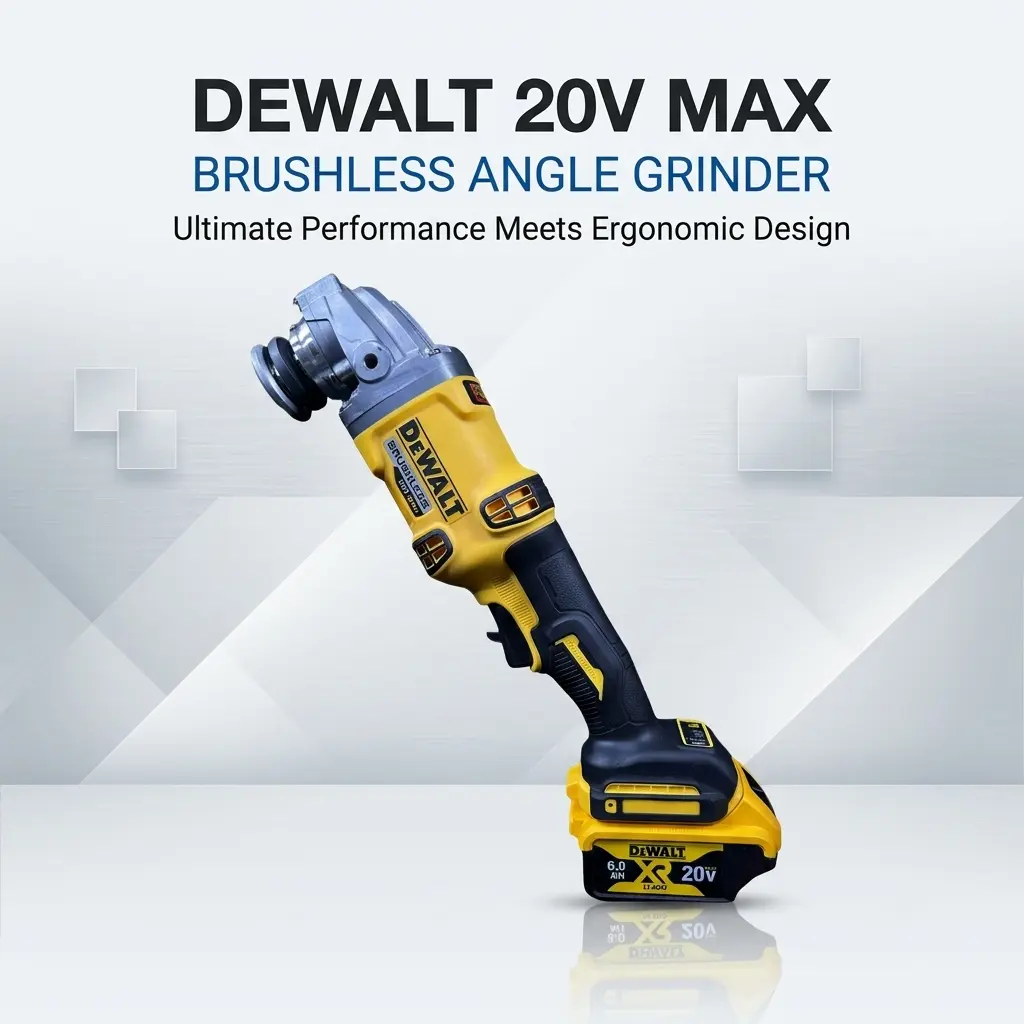 Dewalt DCG414 125mm Heavy Duty Cordless Angle Grinder - Rechargeable Grinding Tool, Angle Grinding Machine, for DIY Enthusiasts, Masonry, Cutting Metal Pipes, Quick-Release Guard Adjustment, 360-Degree Rotatable Side Handle, Electronic Brake Industrial