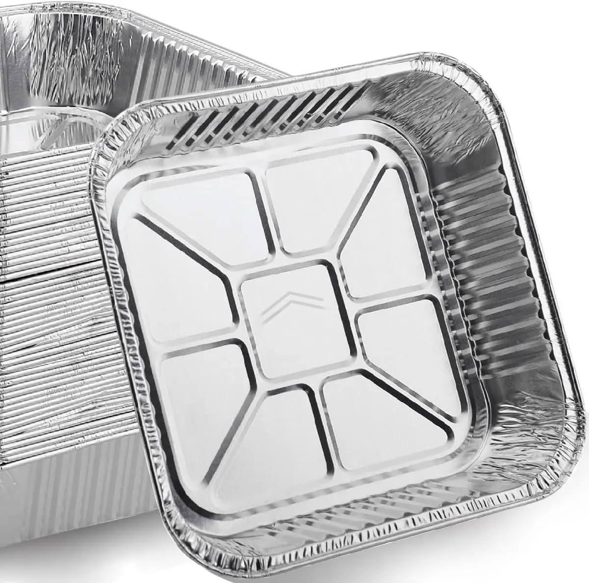 8x8 Foil Pans (55 Pack) - 8 Inch Square  Pans - Disposable Baking Pans for Heating, Prepping  & Baking Cakes -  Baking Pans Disposable - 8 x 8 Baking Pan - Bottom: 6.5x6.5