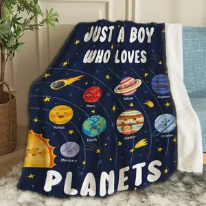 Super Soft Flannel Galaxy-Themed Cosmic Graphic Blanket Throw - Multi-Size, Double-Faced, Breathability Feature, Vibrant Prints, Modern Space Solar System Design, Precision Edge Finishing, for Bed, Couch, Galaxy-Themed Throws