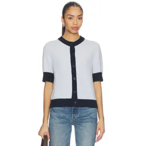SAMSOE SAMSOE Sanoura Short Sleeve Cardigan in Gray Dawn