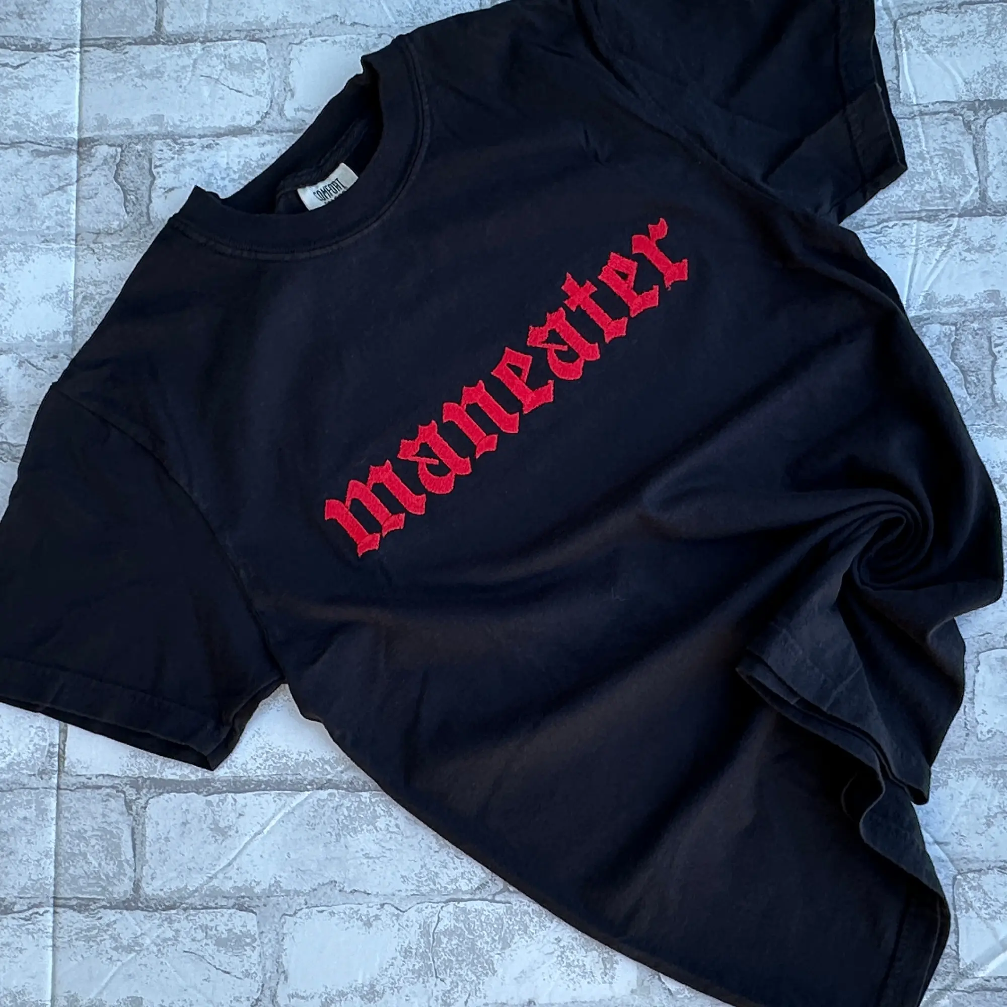 Comfort Colors - RED Maneater Embroidered T-shirt