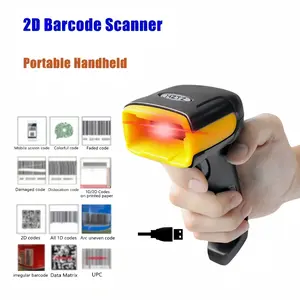 2D Barcode Scanner Handheld USB Wired, 1D/2D Qr Code Reader, Quick Identify Bar Code Reader, Retail Warehouse Supermarket Store, Mobile Payment