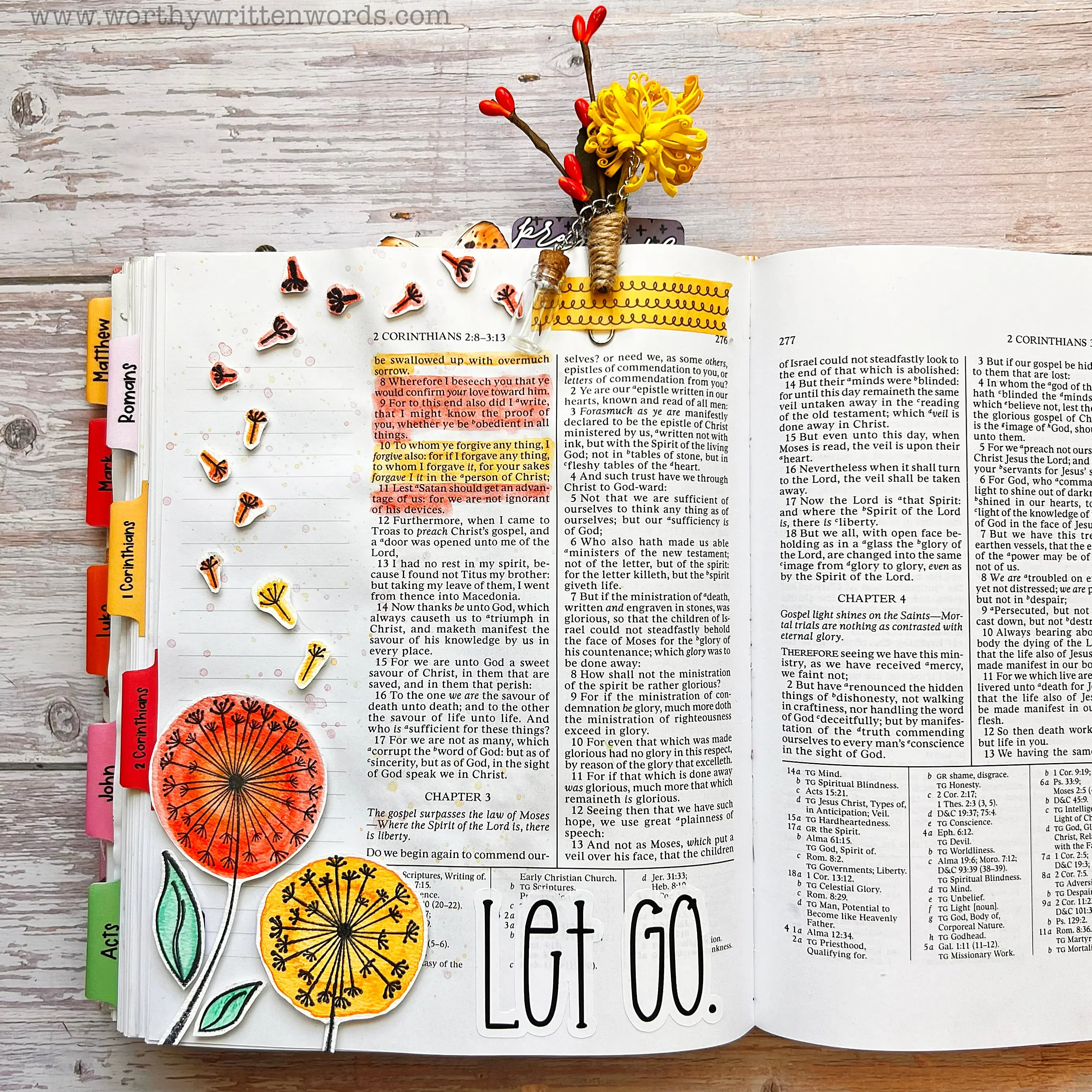 Let Go New Testament Bible Journaling Page Kit on Forgiveness