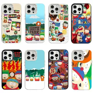 S-South Park Phone Case Cartman Stan Kenny Kyle Fashion Phone Cases for iPhone 17 Air 16 Pro Max 15 14 Plus 13 12 11 90s Cartoon Fan Gift Protective Cover