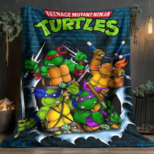 Ninja Turtle Flannel Blanket, Classic Characters, Soft and Skin-Friendly Fabric, Warm and Breathable, Perfect for Home, Office Nap, Kids Bedtime, and Outdoor Use