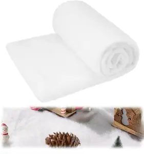 Christmas Snow Blanket Roll (3x8 Ft,1 Pcs) for Christmas Decoration,Thick White Soft and Artificial Snow Blankets for Under The Xmas Tree Xmas Decor, Holiday and Winter Village Displays