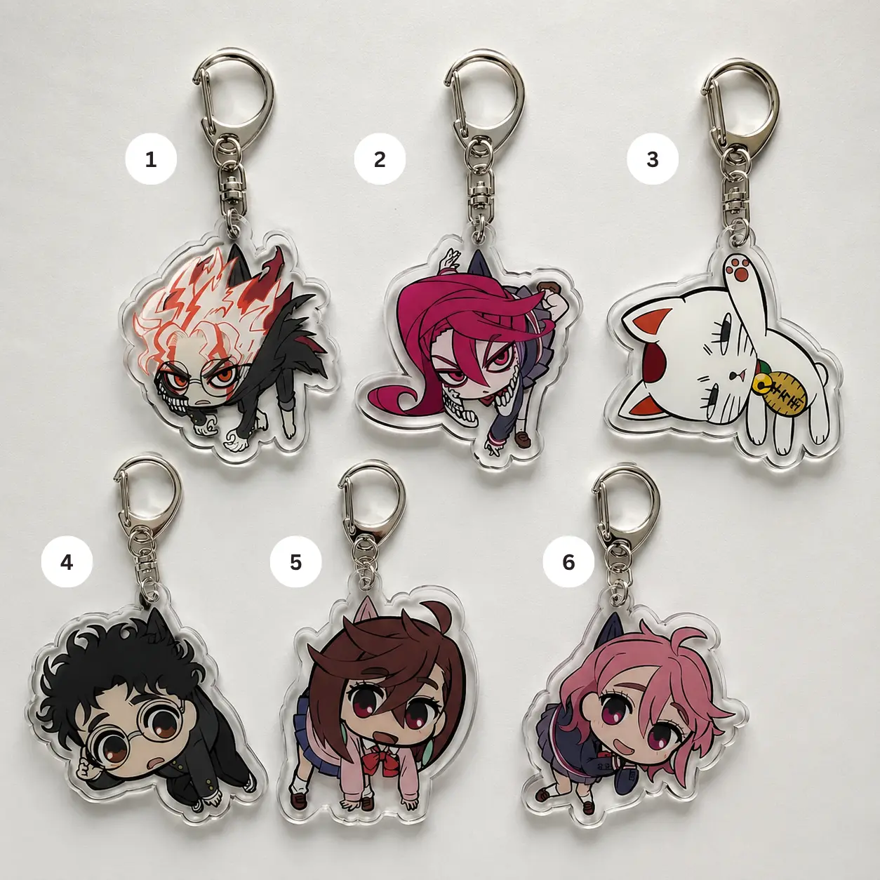 Dandadan Acrylic Keychain - Anime Cartoon Characters Chibi Art Accessory, Otaku Collectible, Cute Everyday Accessories with Multiple Styles Bag Pendant Gift, Casual, Collectible Character Accessories