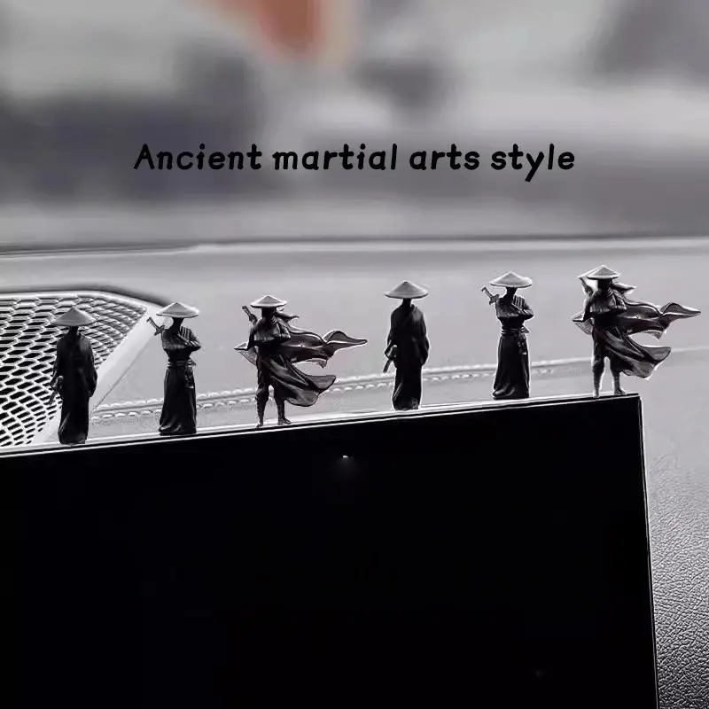 3pcs/6pcs Ancient Style Warrior Samurai Miniature Figurines, Ancient Warrior Theme, Trendy Toy Collectibles, Micro Landscape Decorations, Car Window Dashboard Ornaments, Car Decor Gift, Car Interior Ornaments, Car Interior Accessories