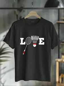 100% Cotton Love Badminton Player Lover Athletic Shuttlecock T-Shirt T-Shirt