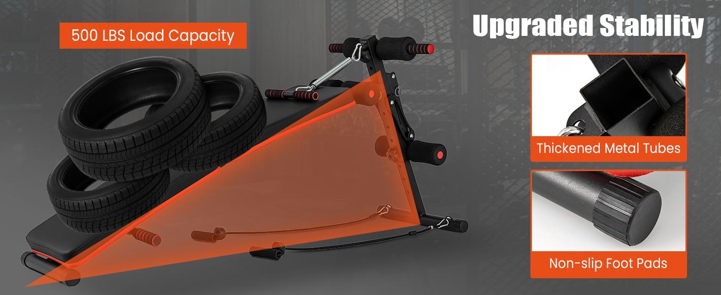 8-in-1 Adjustable Sit Up Bench, Foldable Multifunctional Workout Bench Press for Home Gym, Ab Exercise Bench with Spring Handle Cable Fly & Elastic Ropes for Full Body Strength Training summervibes Home Gym Equipment foam roller fathersdaygift