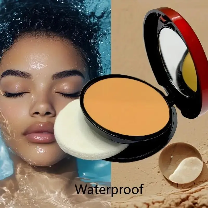 6-color waterproof and sweat-proof contouring concealer powder, Matte buildable contour, lightweight, breathable, oil-controlling matte effect, moisturizing without caking, long-lasting makeup effect, comes with angled sponge