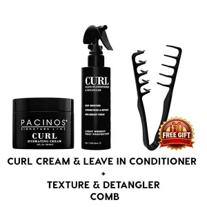 Curl Cream Hydration & Leave In Conditioner with Free Texture & Detangler Comb