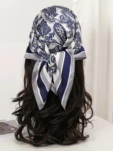 Women's Fashion New Silk Scarf 70x70cm, Elegant Random Print, Multifunctional Accessory, Perfect for Headscarf, Shawl, Hip Hop, Outdoor Activities