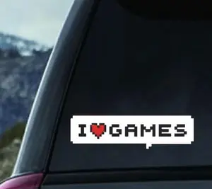 I Love Game Car Vinyl Decals, Gamer Decals for Cars, Gamer Room Decals for Kids. Funny Game Love Quote Words, Car, Laptop, Computer, Electornic Case, Room, Furniture