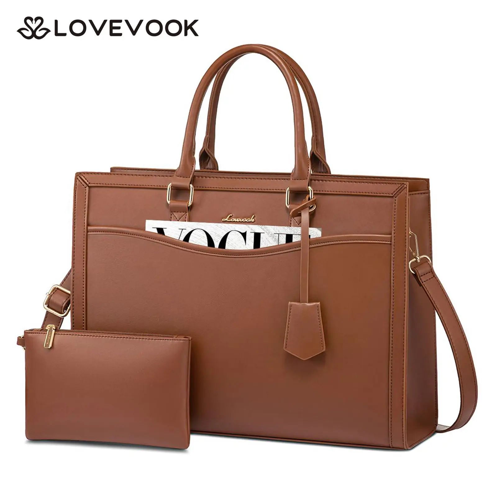 LOVEVOOK Laptop Tote Bag for Women, Office Work Bag Briefcase fit for 15.6 &17.3inch Laptop, Large Capacity Teacher Bag Handbag