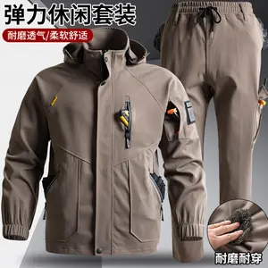 Elastic Tactical Breathable Warm Windbreaker for Spring and Autumn, Suitable for Cycling, Wild Fishing, and Outdoor Workwear Jacket