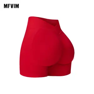 MFVIM Women's High-Waisted Control Waistband Stretch Shorts - Seamless, Spandex, Skinny, Hip-Shaping, Butt-Shaping Women's Gym Wear for Yoga, Volleyball, Gym