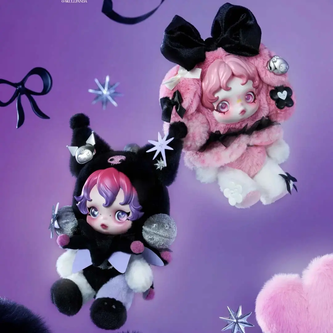 POP MART SKULLPANDA × Sanrio Plush Pendant Series Blind Box, Blind Bag Collectible, Collectible Blind Pack