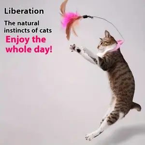 1/2pcs for cat And Dog Head-Mounted Teasing Collars, Featuring Self-Entertaining Feathers Made from Chicken Feathers - No Batteries Required, Durable Plastic Design, Suitable for Cats And Dogs, for cat Toys, Fun Design, Sturdy Structure