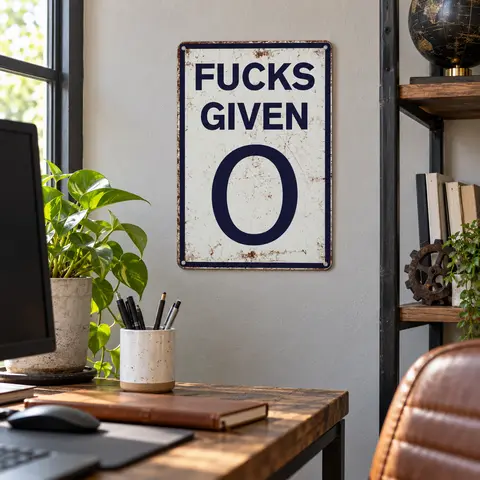 Funny 0 Given Metal Sign, 2 Sizes 8 x 12 in & 12 x 16 in, Vintage Parody Speed Limit Wall Decor, Sarcastic Adult Humor Retro Plaque for Garage Man Cave Game Room Workshop Home Bar Office, Novelty Funny Gift for Men Dad Husband Friends Coworkers Gift