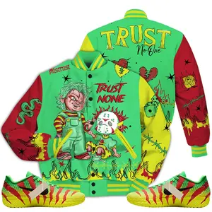 Ja 3 Jurassic Park Explorer Outfit Varsity Jacket, Scary Trust No One Sneaker Matching Shirt