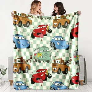 Racing Car Theme Blanket, High-Weight Flannel Fabric, Soft and Warm, Anti-Wrinkle, Easy Clean, Perfect Gift for Fans
