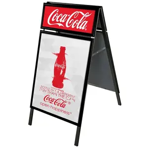 M&T Displays UAB2550B22X5000 22'w x 28'h A Frame Board Sidewalk Sign with Header Black Aluminum PS Backing