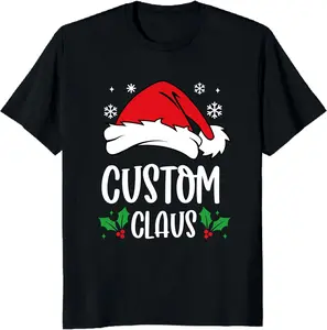 100% Cotton Funny Custom Claus Shirts for Christmas, Personalized Matching Family & Couples Outfits, Christmas Party Shirts, Claus Tees