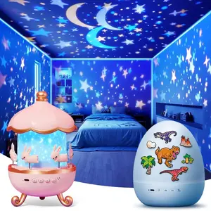 Night Light for Kids with 15 Films & 15 White Noises Remote kids cartoon projector lamp princess room decor night light toddler night light egg light for nursery Baby sound machine dinosaur toys Christmas Gifts for Kids Ages 1-8