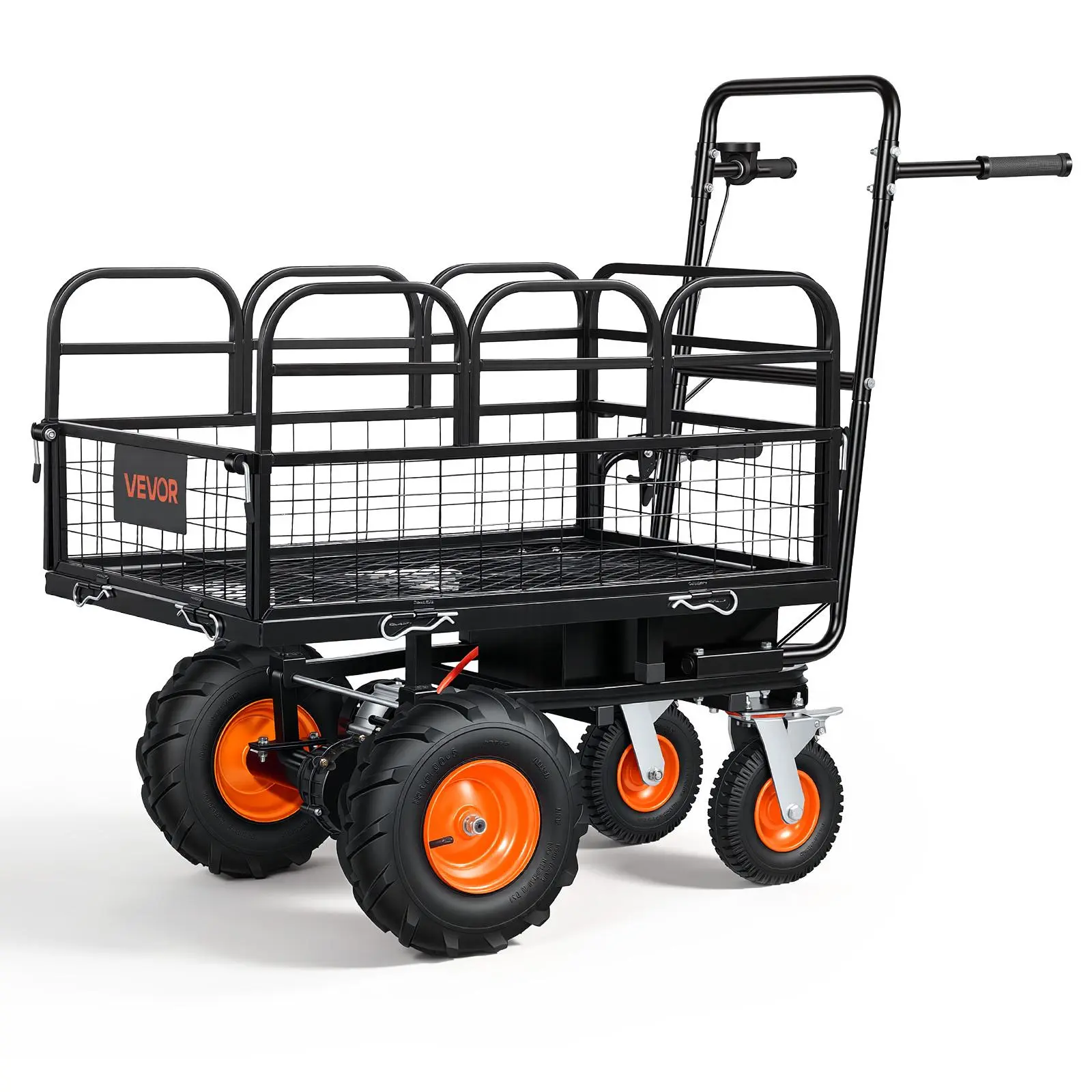 【SummerFinds】VEVOR Electric Utility Cart, 36V 432Wh Battery Powered Electric Wagon, 500W Power Wheelbarrow with Brake, 660 lbs Load Heavy Duty Steel Garden Cart for Farm and Yard All Purpose Modular Cargo Bed