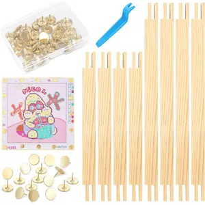 8 count Needlepoint Stretcher Bars 2 Sizes Stretcher Bars for Needlework Wooden Canvas Art Supplies with 40 Thumb Tacks for Needlepoint Embroidery Stitch Frame Set Bundle with Crafts