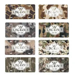 King Ranch Camo Collection License Plate, Car Truck Cuban, Aluminum License Plate, Car Tag, Accessories