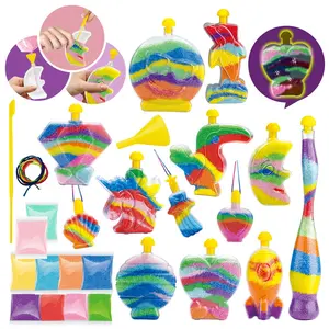 Sensorial Sand Drawing Kit for Kids Aged 5+, Easy-To-Fill Colorful Sand Bottles, Calming & Creative Craft Toy, Hand-Drawing Set