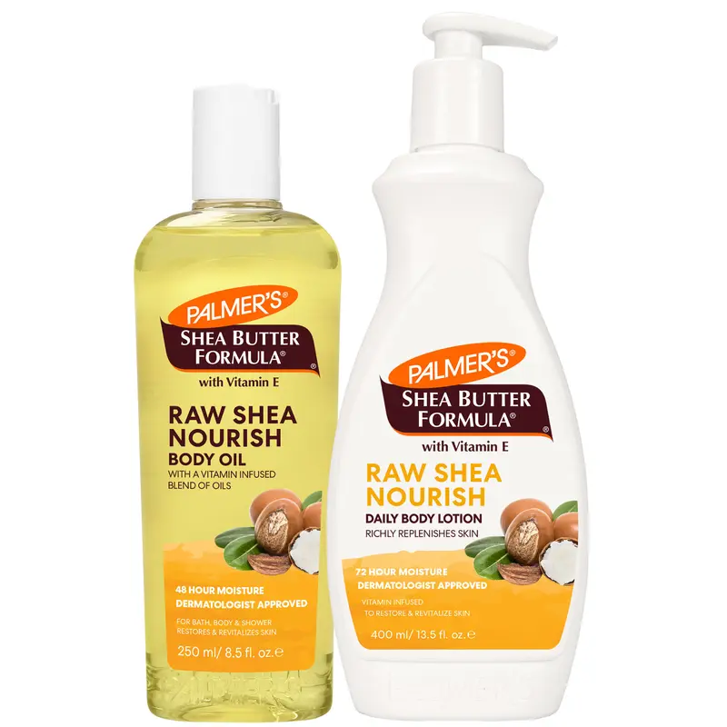 Palmer's Shea Butter Formula Raw Shea Nourish Body Care Bundle to Comfort Dry Sensitive Skin Skincare Set