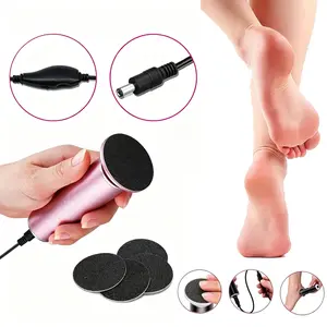 Electric Foot Callus Remover Pedicure Drill Machine, 60 Disposable Sanding Discs, Adjustable Speed, Plug-in Powered for Dry Dead Skin Cracked Heels