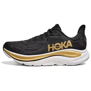 Hoka One One Clifton 10 Black Gold Men's Lightweight Cushioning Responsive Midsole Breathable Mesh Upper All Seasons Round Toe Shoes