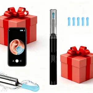 Earwax removal tool camera, visual wireless otoscope with 6 LED lights, ear cleaning set with 5 ear picks, ear cleaner for iOS and Android, Ear Wax Remover